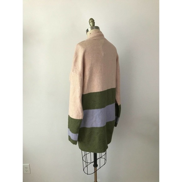 Pastel Striped Stitch Fix Cardigan, Striped Cozy Knit Open Front Sweater NWT - Picture 4 of 5